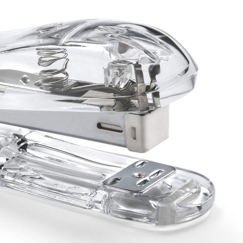 OSCO Clear Acrylic Stapler | 10 Sheet Capacity | Transparent | Standard 26/6mm Staples | Handheld | Top-Loading | H5.4 x W3.3 x D12.6 cm | - Image 5